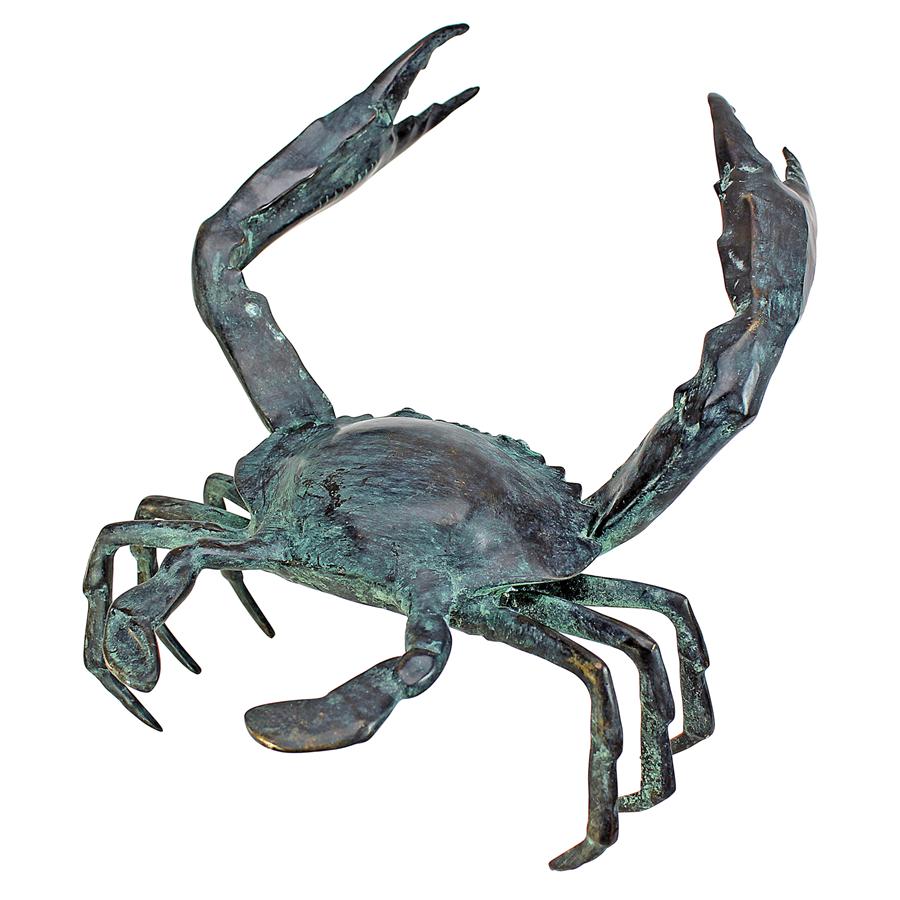 Crab Cast Bronze Garden Statue: Large