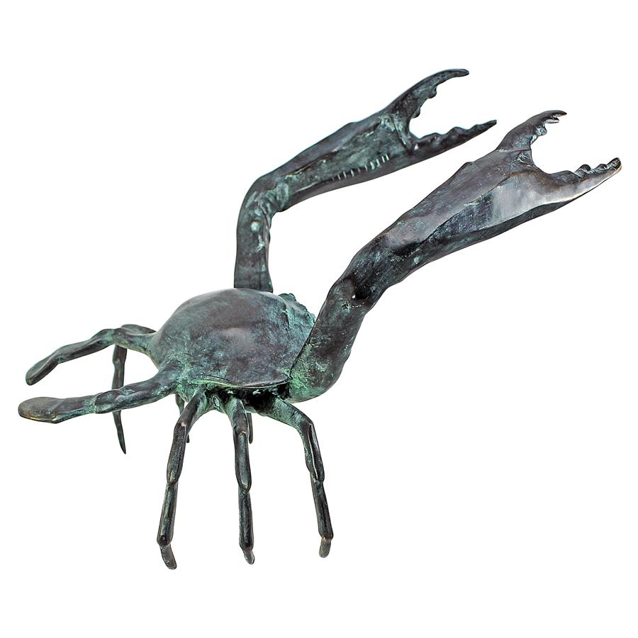 Crab Cast Bronze Garden Statue: Large