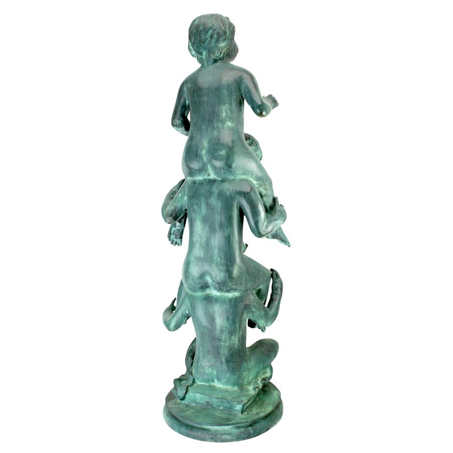 Child's Play Stacked Children Spitting Cast Bronze Statue: Medium