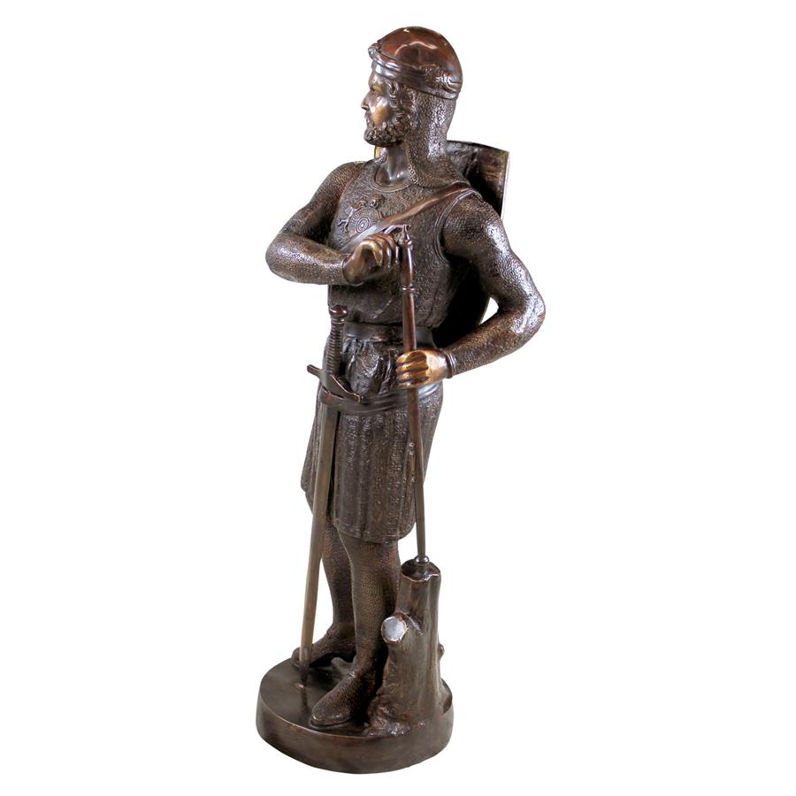 Battle Ready, Medieval Soldier Cast Bronze Garden Statue