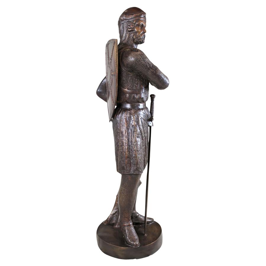 Battle Ready, Medieval Soldier Cast Bronze Garden Statue