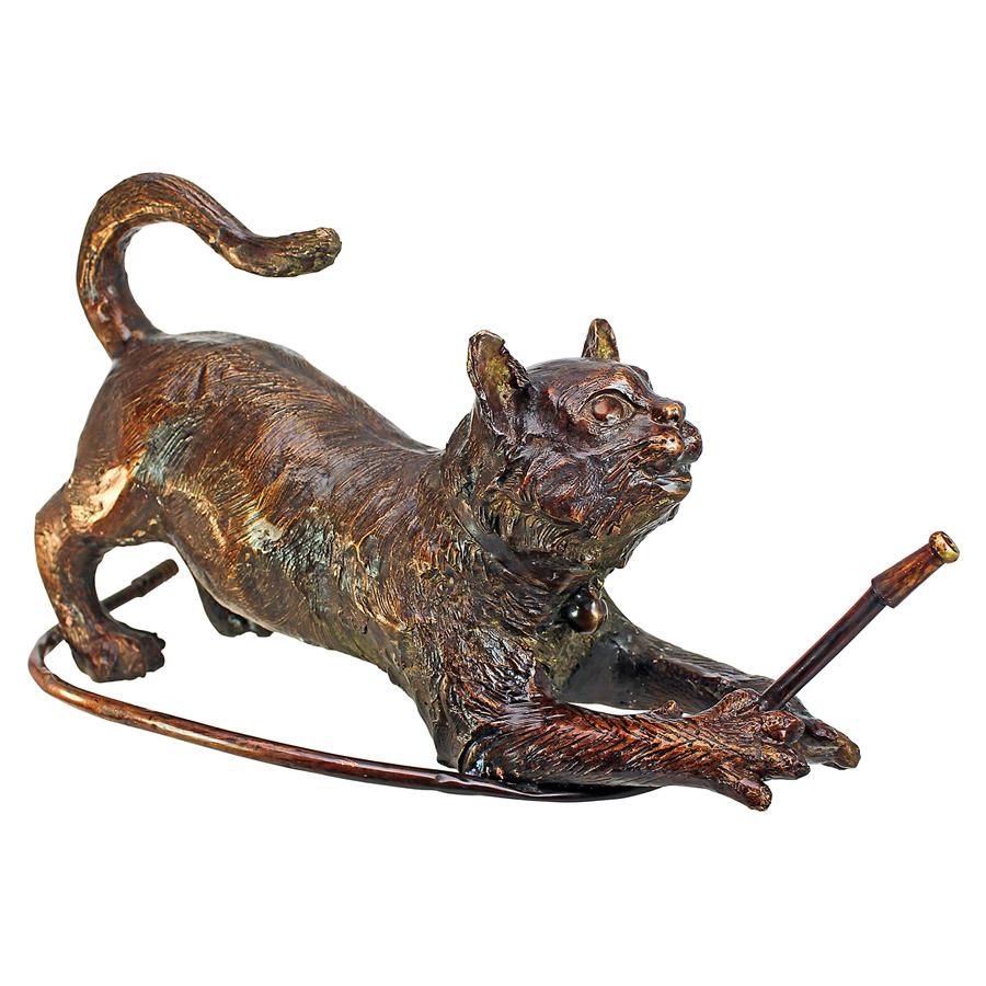 Raining Cats Piped Bronze Garden Statue
