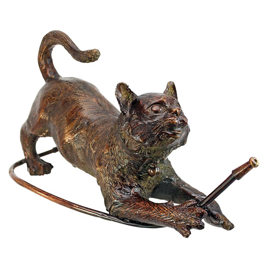 Raining Cats Piped Bronze Garden Statue