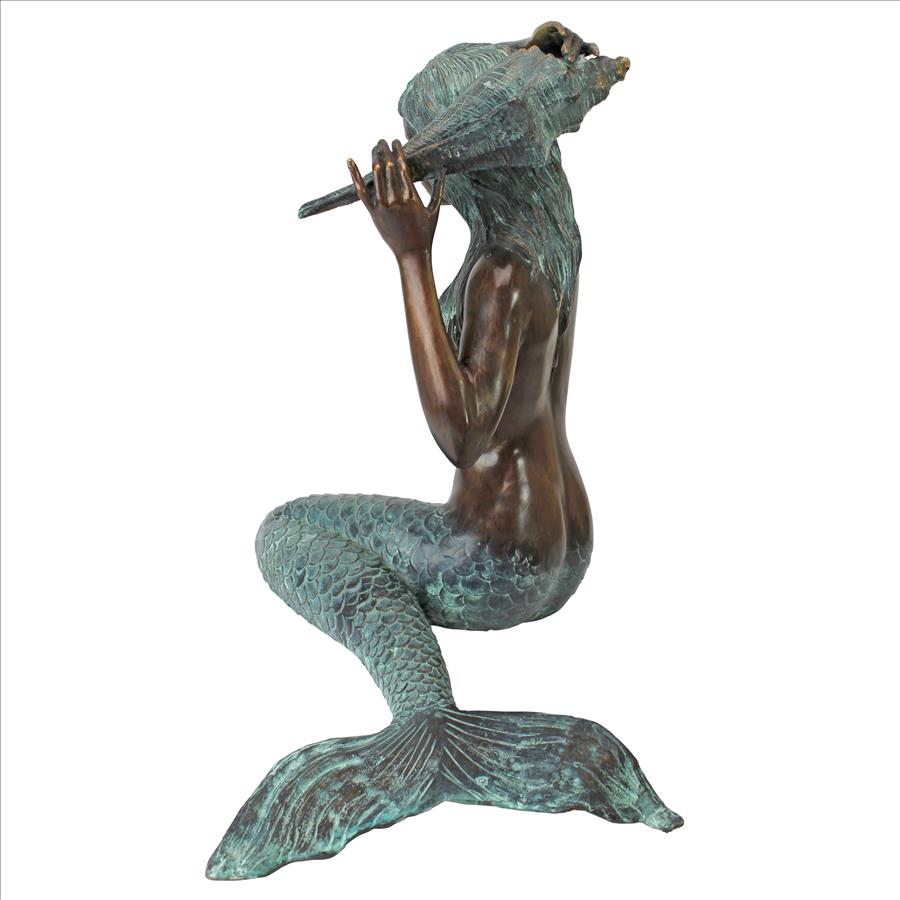 Mermaid of the Isle of Capri Piped Bronze Garden Statue: Medium