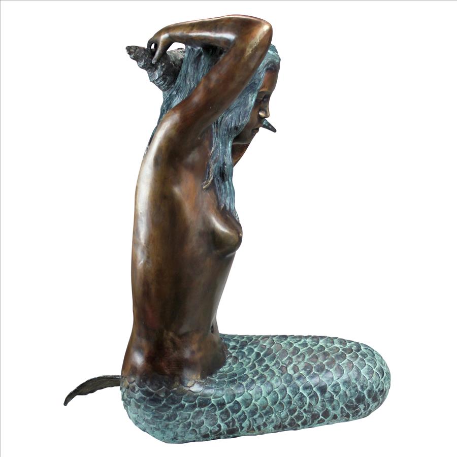 Mermaid of the Isle of Capri Piped Bronze Garden Statue: Large