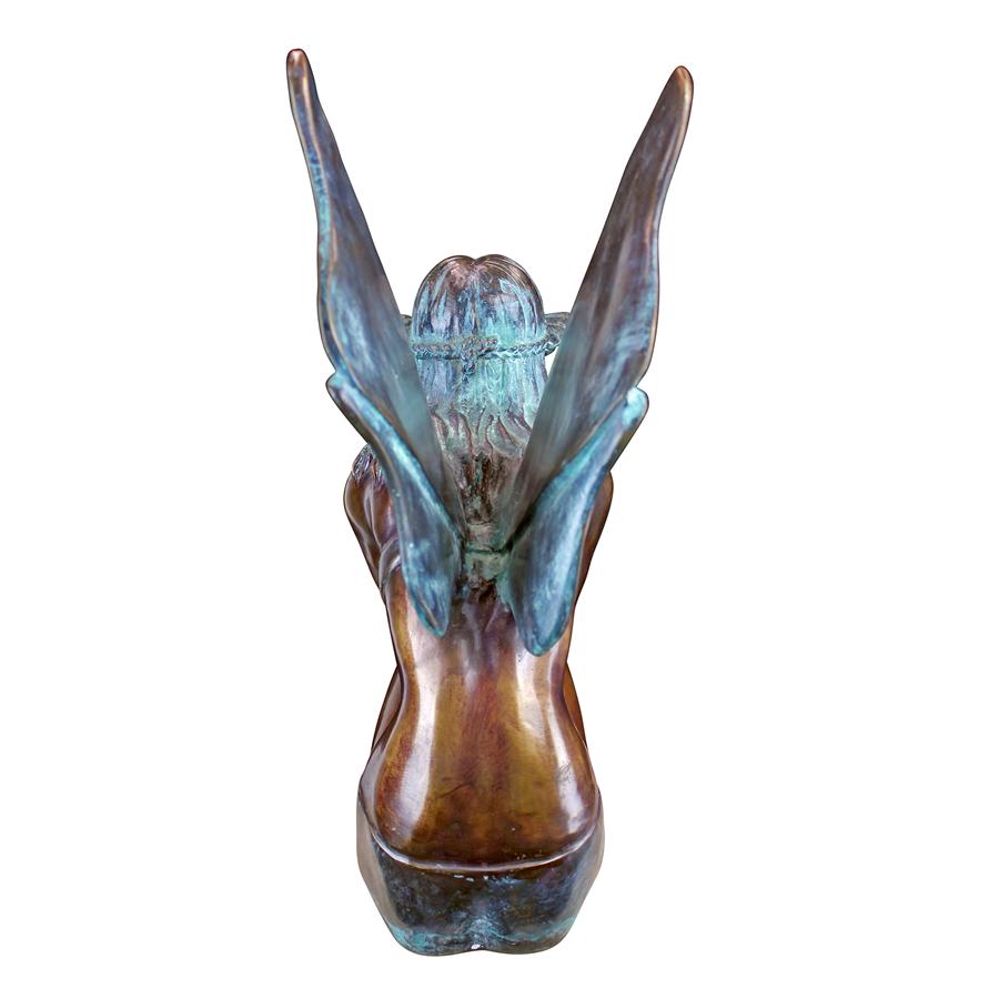 Bird Fairy Cast Bronze Garden Statue: Large