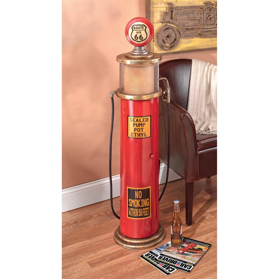 Route 66 Gas Pump Floor Lamp and Collectible Cabinet
