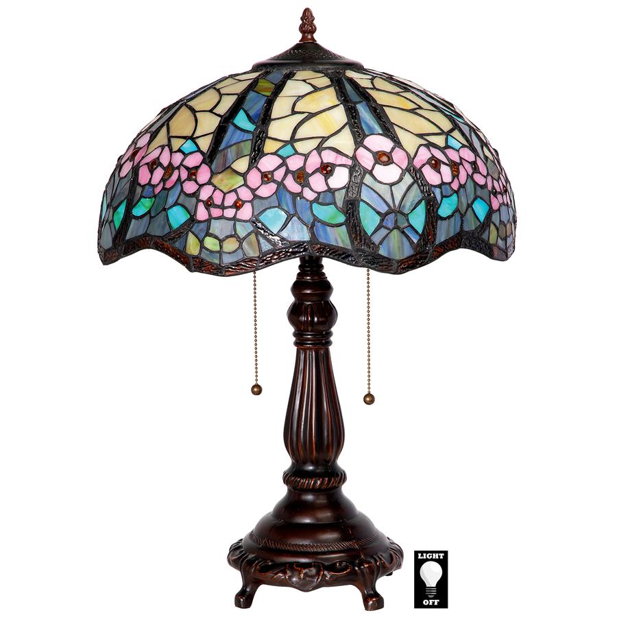 Pink Primrose Tiffany-Style Stained Glass Lamp