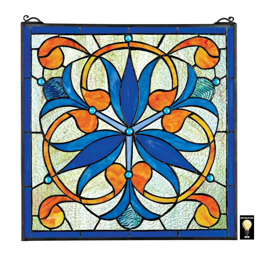 Mokara Orchid Trefoil Floral Stained Glass Window