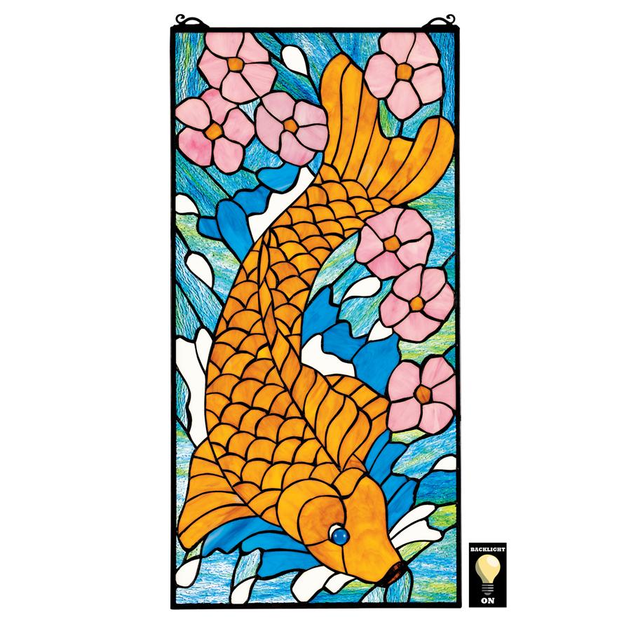 Asian Koi Stained Glass Window