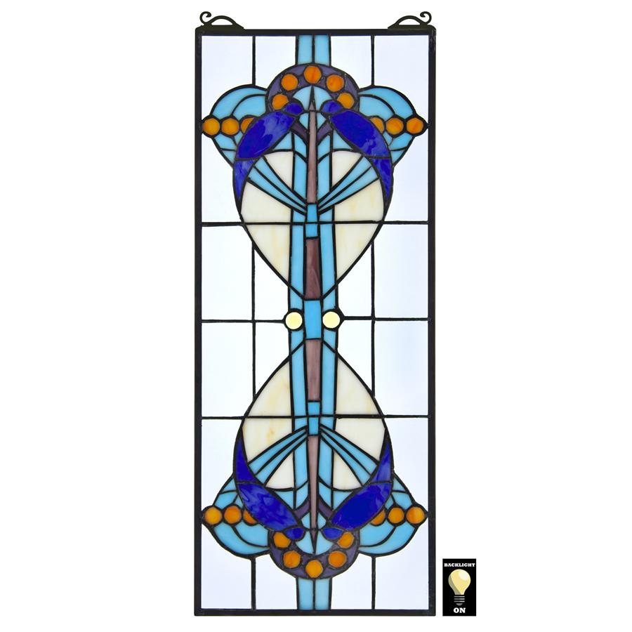 Bauhaus Modern Tiffany-Style Stained Glass Window