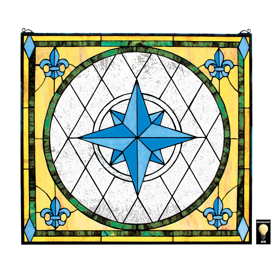 Compass Rose Stained Glass Window