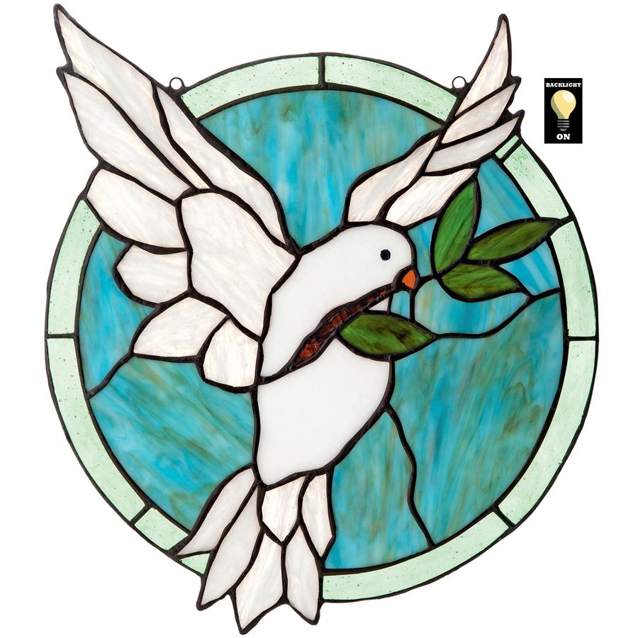 Dove of Peace Tiffany-Style Stained Glass Window