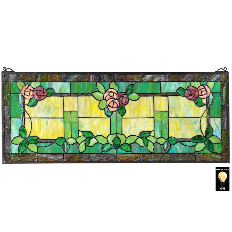 Rose Trellis Tiffany-Style Stained Glass Window