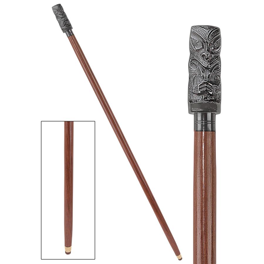 Tiki Luau Solid Hardwood Walking Stick