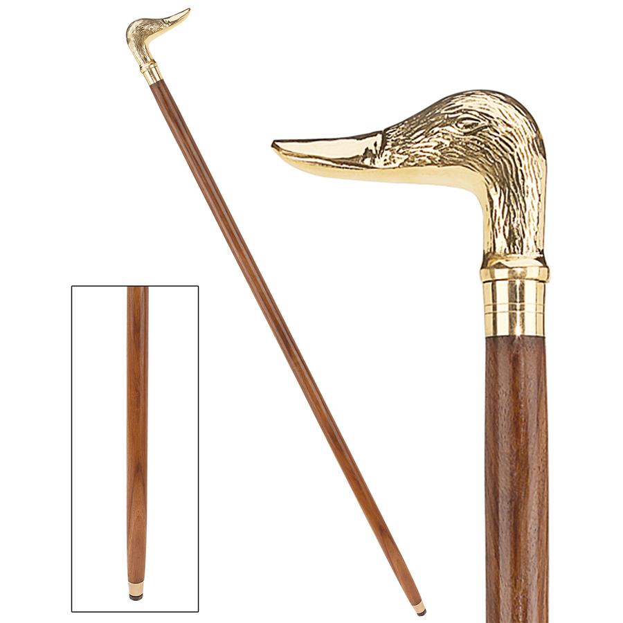Mallard Duck Solid Hardwood Walking Stick