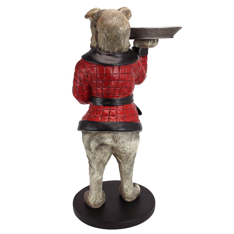 Rex the Bachelor Bulldog Butler Sculptural Pedestal Table