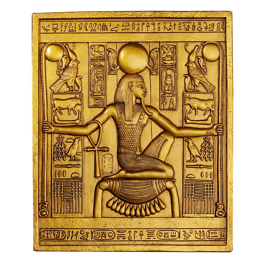 Egyptian Temple Stele Wall Plaque: Tutankhamen