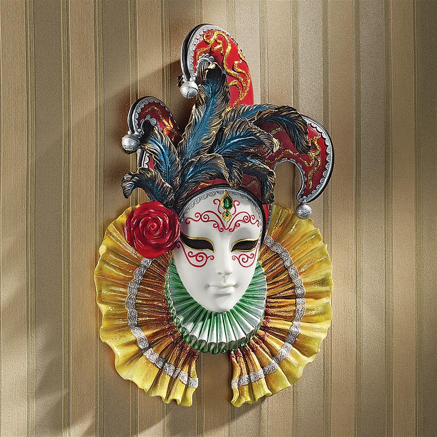 Colombina Jester Venetian Mask Wall Sculpture
