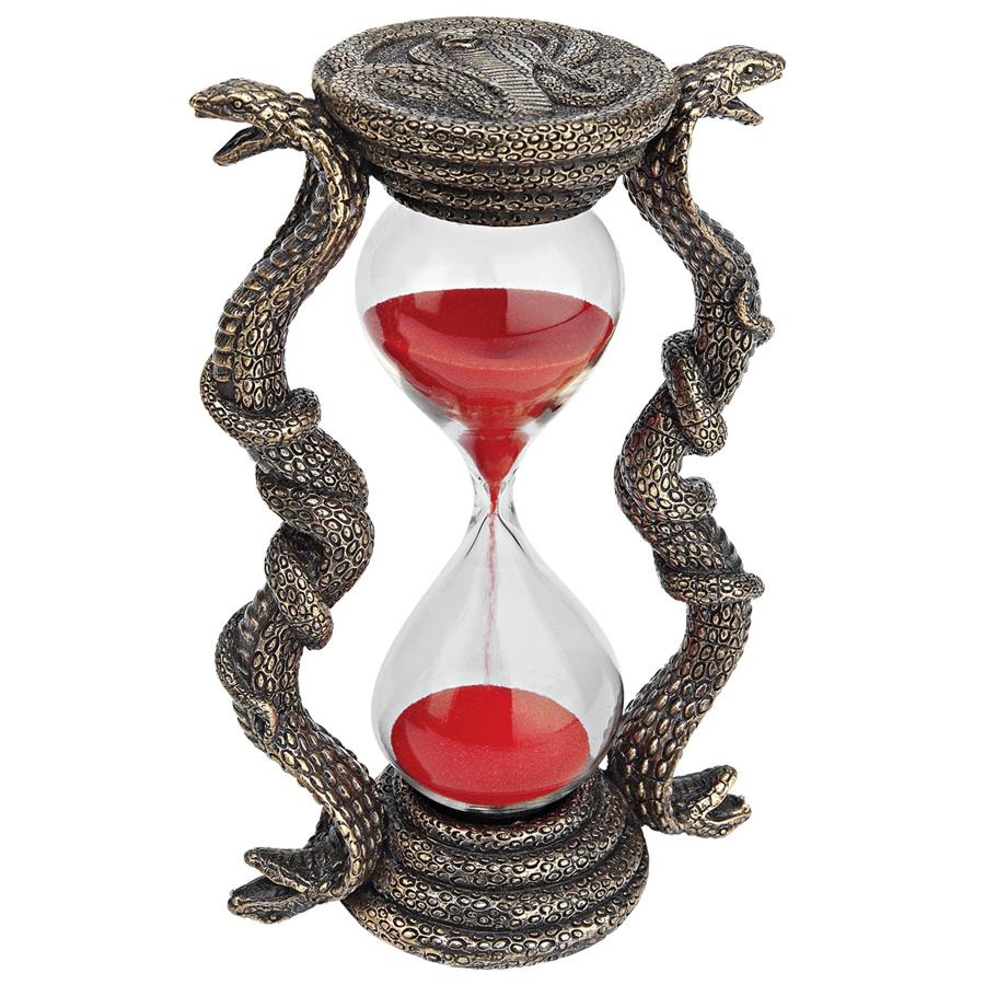 Egyptian Cobra Goddess Sand Timer Hourglass Statue