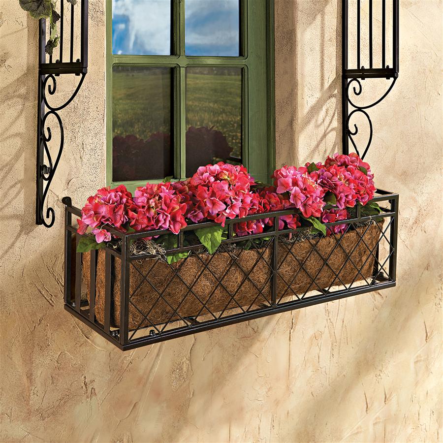 European-Style Metal Window Planter Box